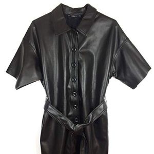 ZARA WOMAN FAUX LEATHER SHIRT DRESS